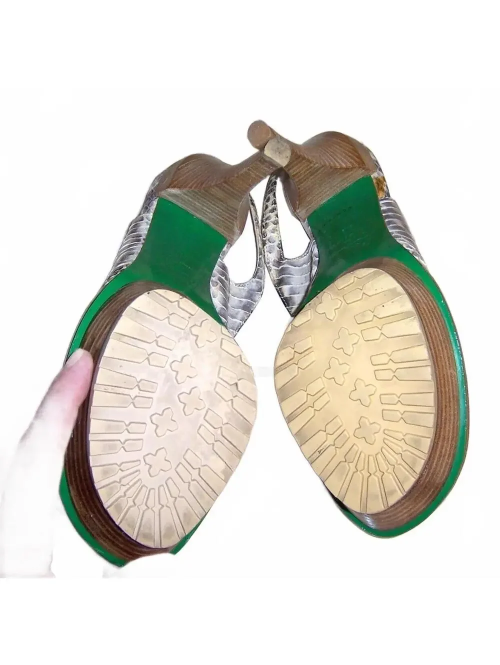 Lisa for Donald J Pliner Ickett Snakeskin Platform Heels 8M